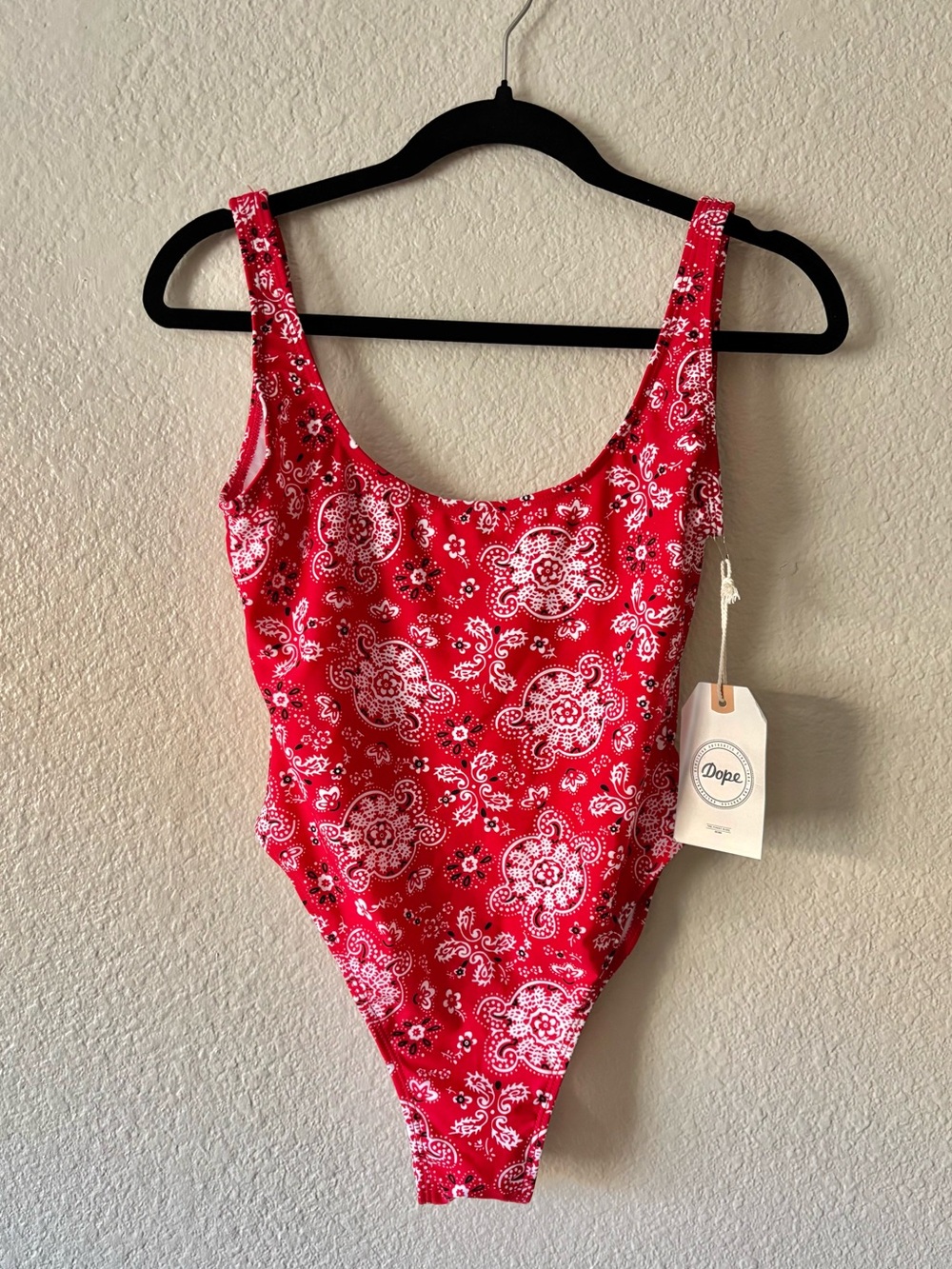 Red Paisley One-Piece Swimsuit